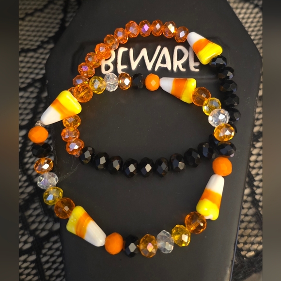 Glass Crystals/Beads Candy Corn Bracelets set of 2! - Picture 5 of 14
